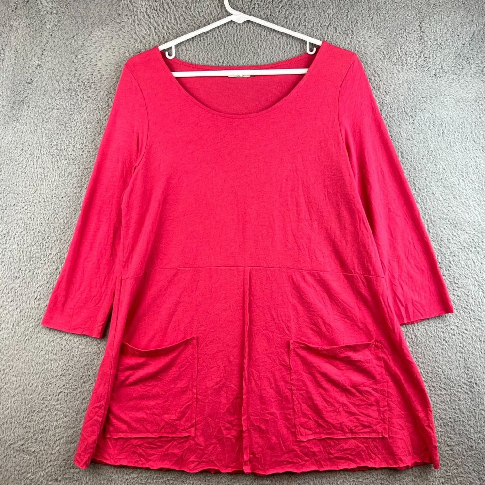 CHALET et CECI Swing Top 3/4‎ Sleeve Scoop Neck USA Pink size XS